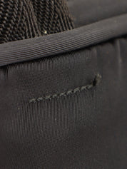 Nylon logo plate handbag in black