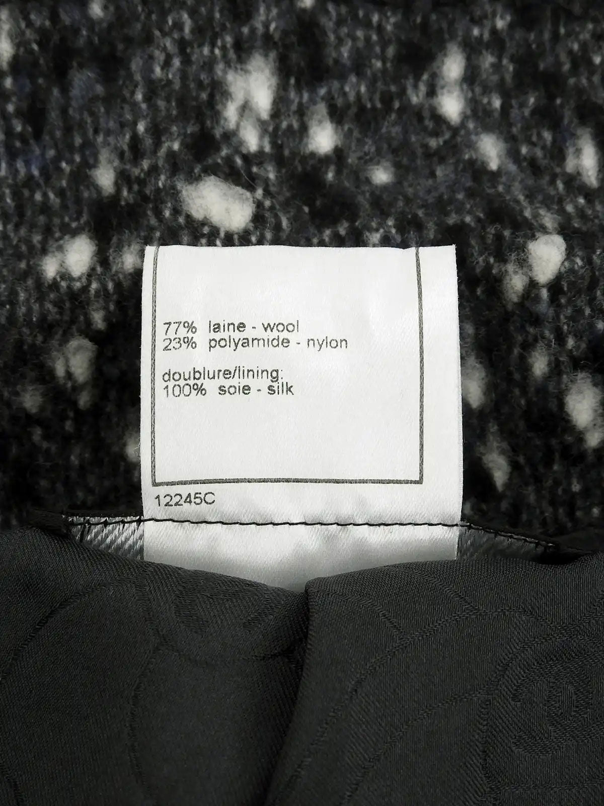 2001年製　ウールCCマークボタントリムデザインジャケット　グレー/ネイビー