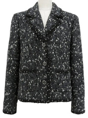 2001年製　ウールCCマークボタントリムデザインジャケット　グレー/ネイビー