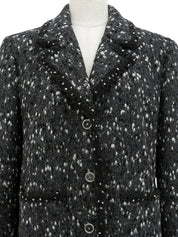 2001年製　ウールCCマークボタントリムデザインジャケット　グレー/ネイビー