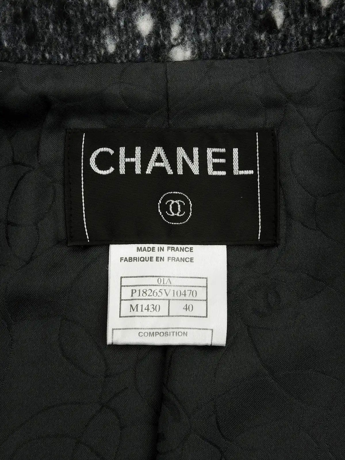 2001年製 ウールCCマークボタントリムデザインジャケット グレー/ネイビー