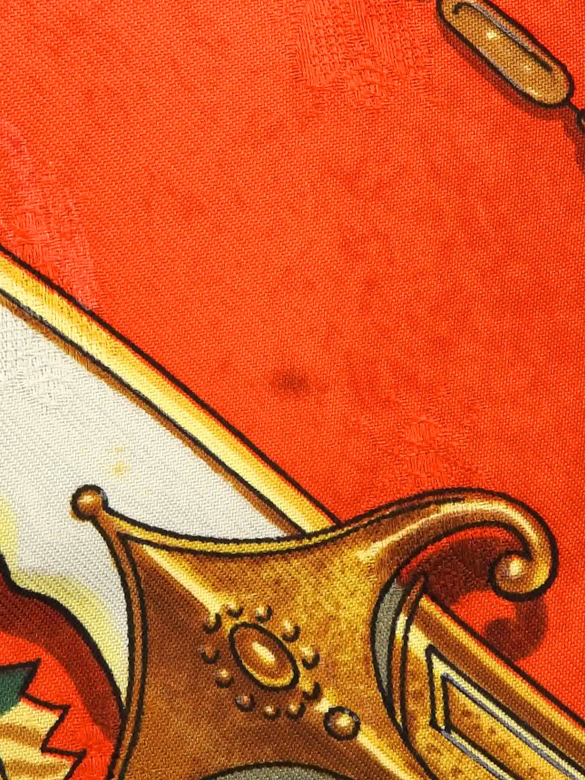 Carré 90 Napoleon Pattern Scarf Orange/Multi