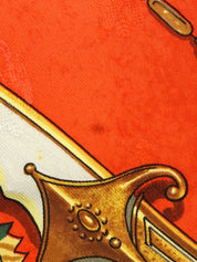 Carré 90 Napoleon Pattern Scarf Orange/Multi