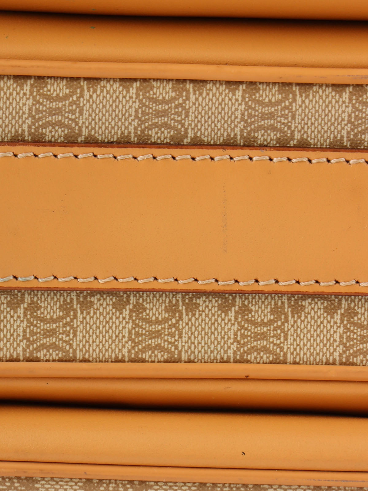 Macadam Pattern Logo Plate Shoulder Bag, Beige