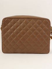 1995年頃 キャビアスキンCCターンロックチェーンショルダーバッグ ブラウン