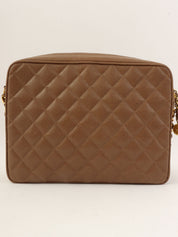 1995年頃製 キャビアスキンCCターンロックチェーンショルダーバッグ ブラウン