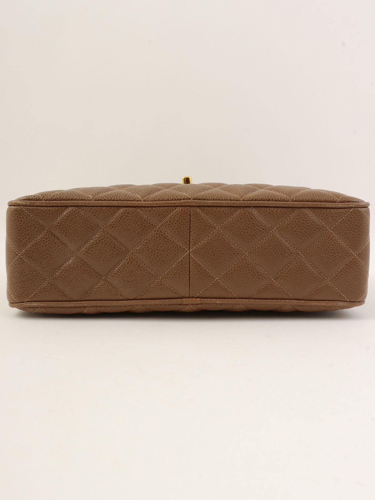 1995年頃製 キャビアスキンCCターンロックチェーンショルダーバッグ ブラウン