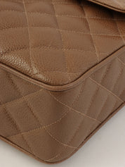 1995年頃製 キャビアスキンCCターンロックチェーンショルダーバッグ ブラウン