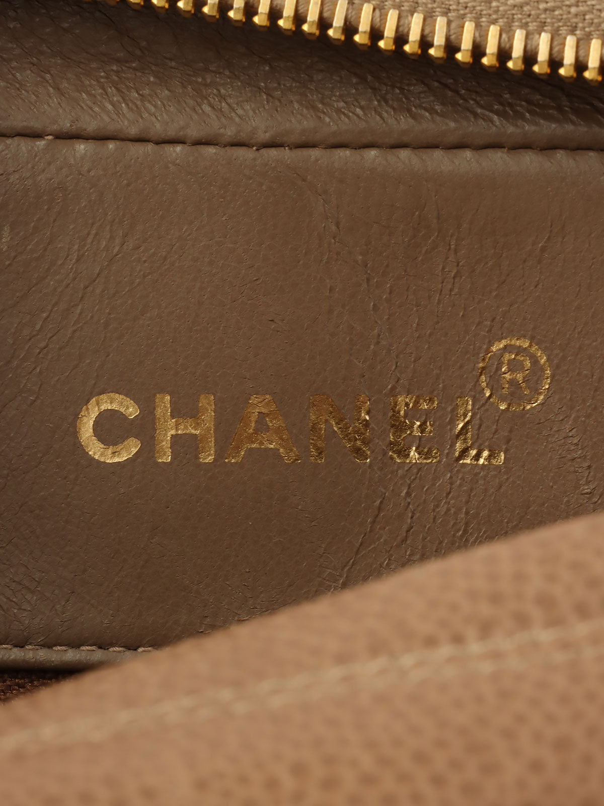 1995年頃製 キャビアスキンCCターンロックチェーンショルダーバッグ ブラウン