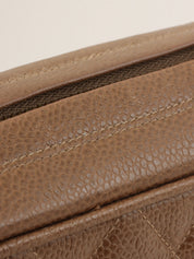 1995年頃製 キャビアスキンCCターンロックチェーンショルダーバッグ ブラウン