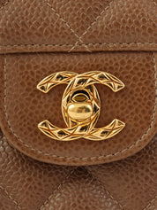 1995年頃製 キャビアスキンCCターンロックチェーンショルダーバッグ ブラウン