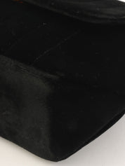 1995年頃製 ベルベットマドモアゼルステッチCCターンロックチェーンハンドバッグ ブラック