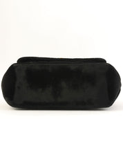 1995年頃製 ベルベットマドモアゼルステッチCCターンロックチェーンハンドバッグ ブラック