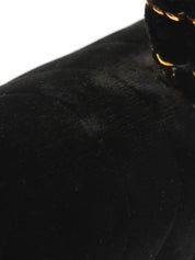 1995年頃製 ベルベットマドモアゼルステッチCCターンロックチェーンハンドバッグ ブラック