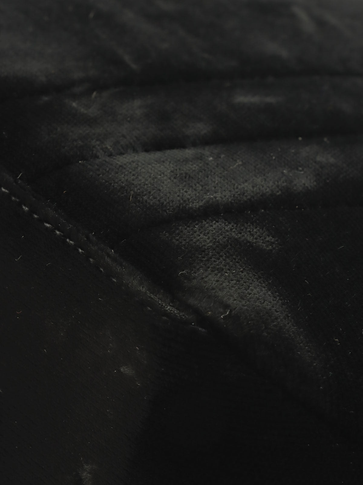 1995年頃製 ベルベットマドモアゼルステッチCCターンロックチェーンハンドバッグ ブラック