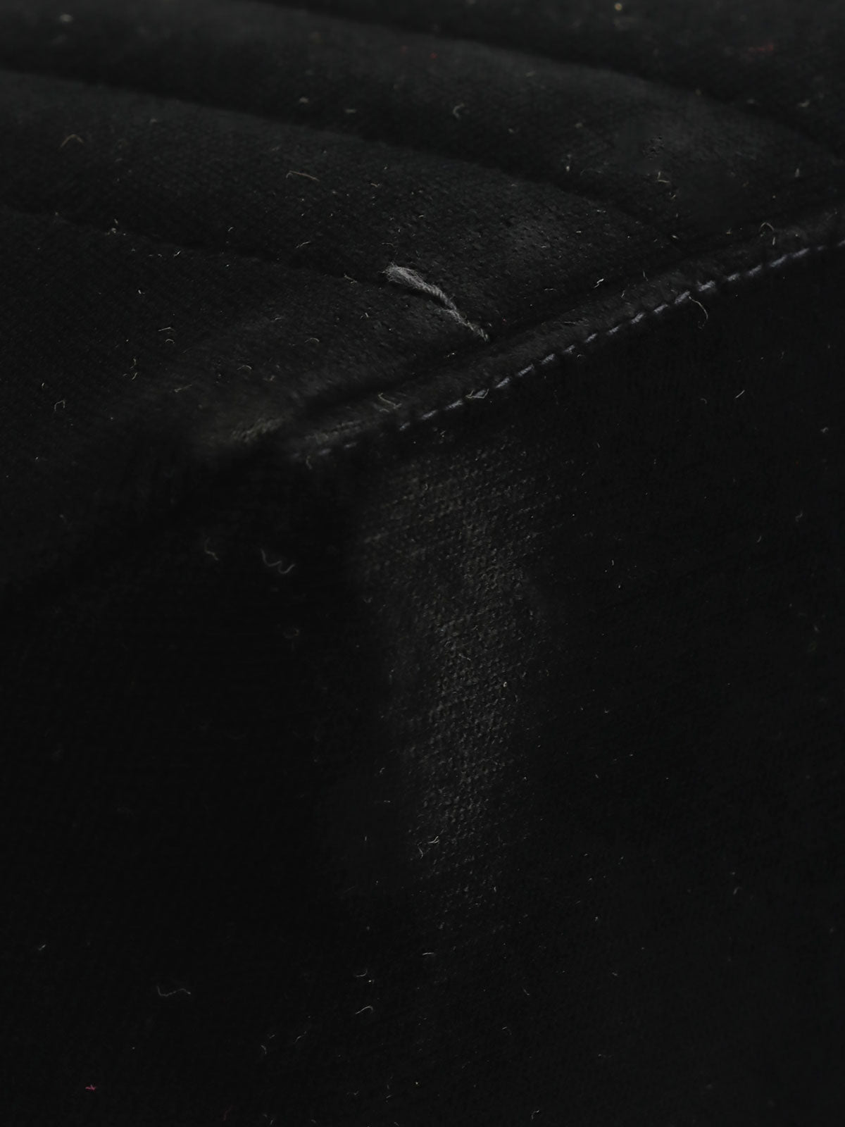 1995年頃製 ベルベットマドモアゼルステッチCCターンロックチェーンハンドバッグ ブラック