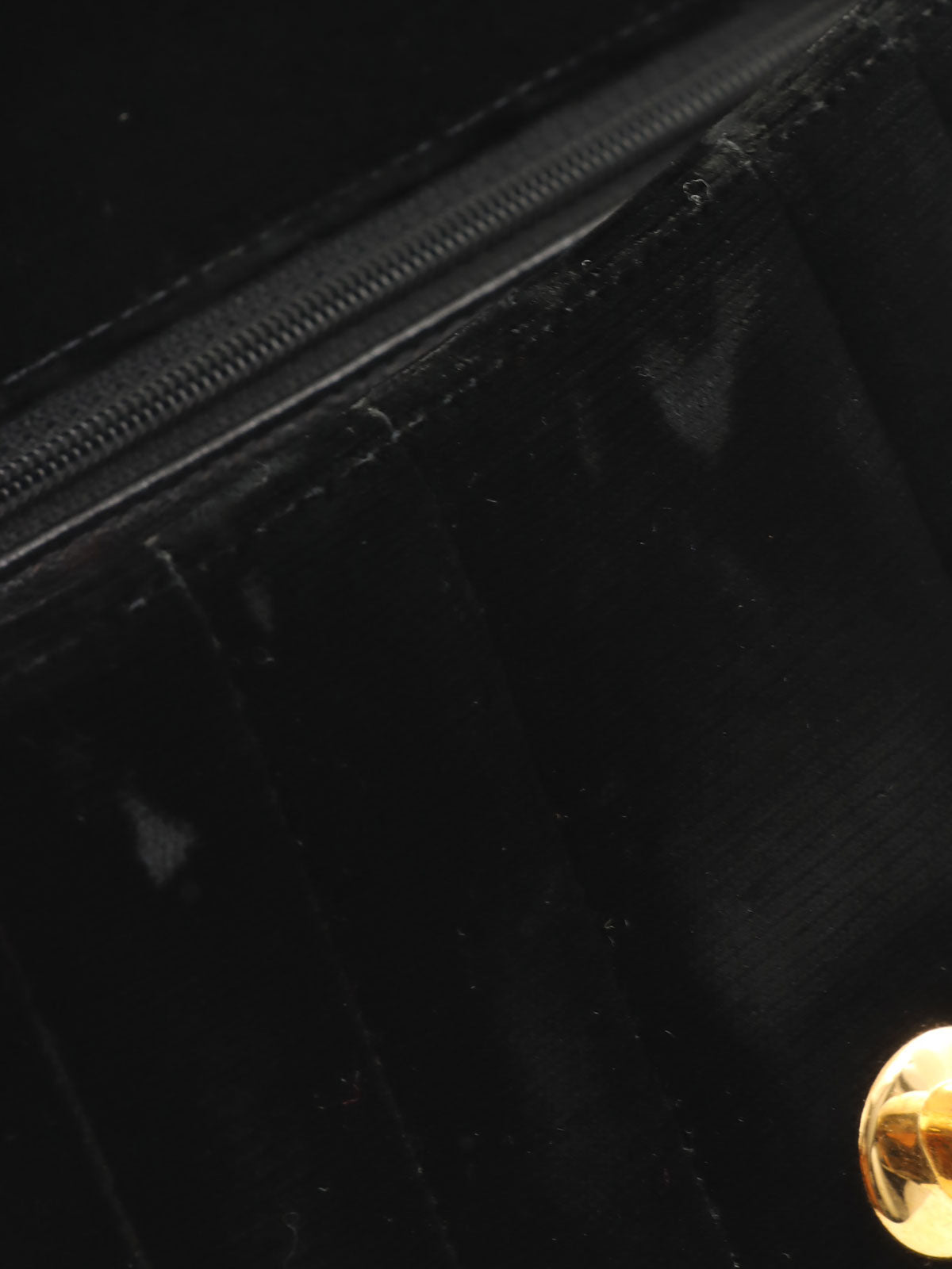 1995年頃製 ベルベットマドモアゼルステッチCCターンロックチェーンハンドバッグ ブラック