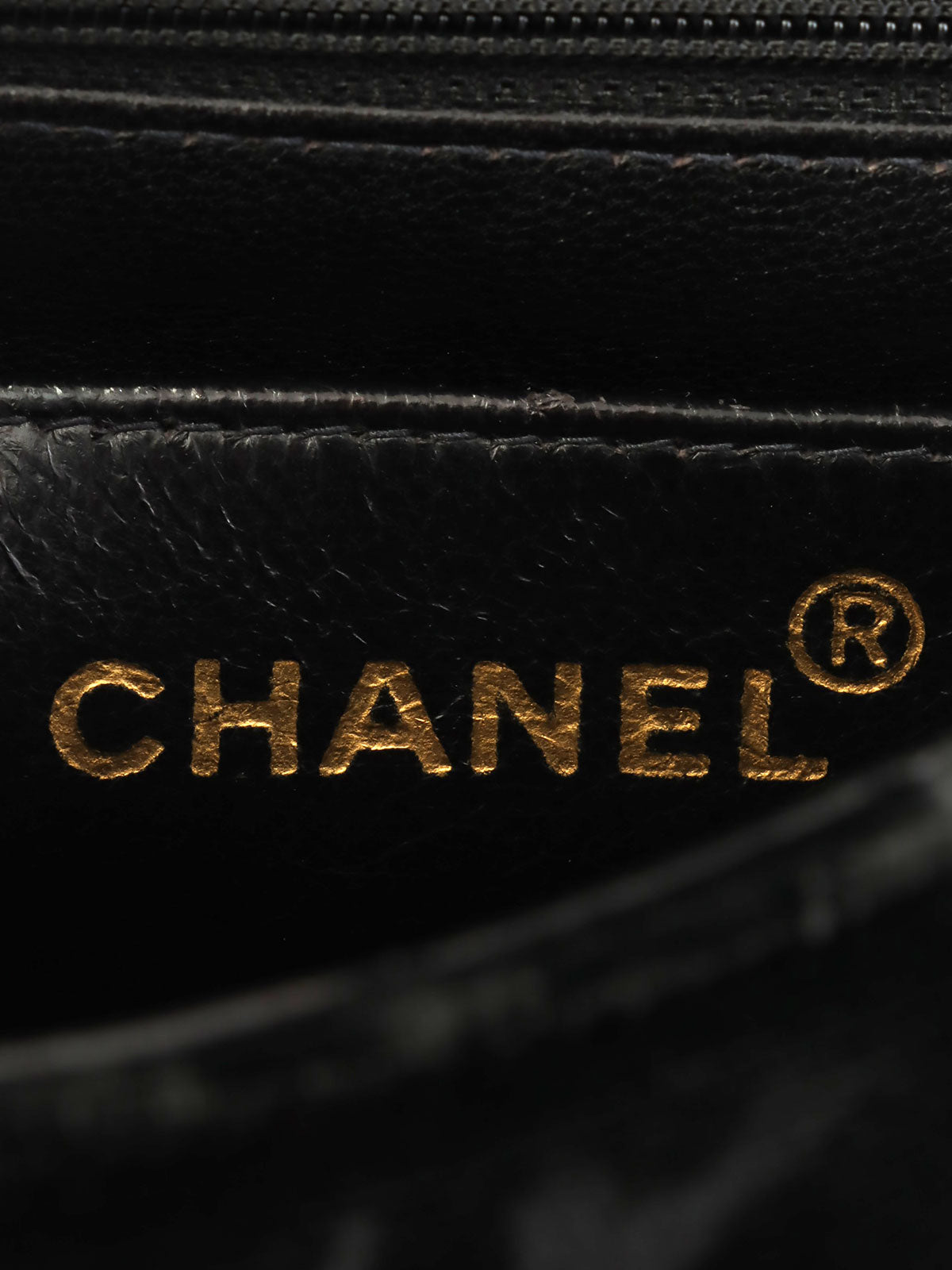 1995年頃製 ベルベットマドモアゼルステッチCCターンロックチェーンハンドバッグ ブラック