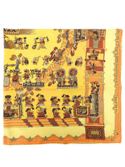 カレ90 Astres Et Soleilsパターンスカーフ イエロー/マルチ