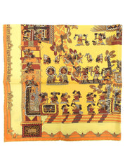 カレ90 Astres Et Soleilsパターンスカーフ イエロー/マルチ