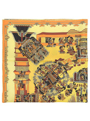 カレ90 Astres Et Soleilsパターンスカーフ イエロー/マルチ