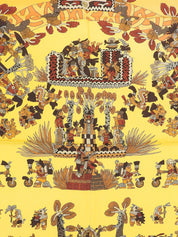 カレ90 Astres Et Soleilsパターンスカーフ イエロー/マルチ