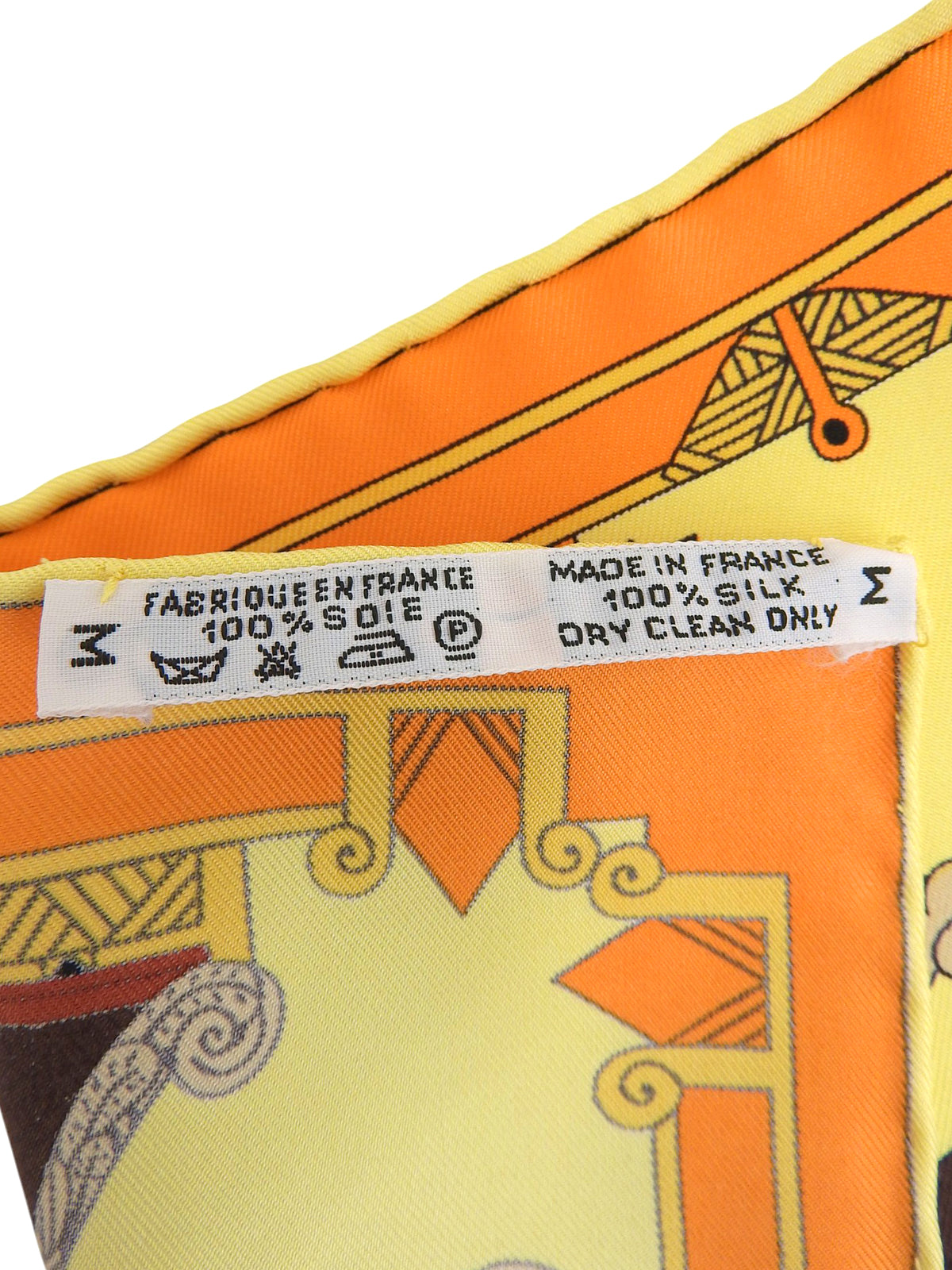 カレ90 Astres Et Soleilsパターンスカーフ イエロー/マルチ