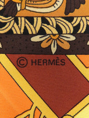 カレ90 Astres Et Soleilsパターンスカーフ イエロー/マルチ