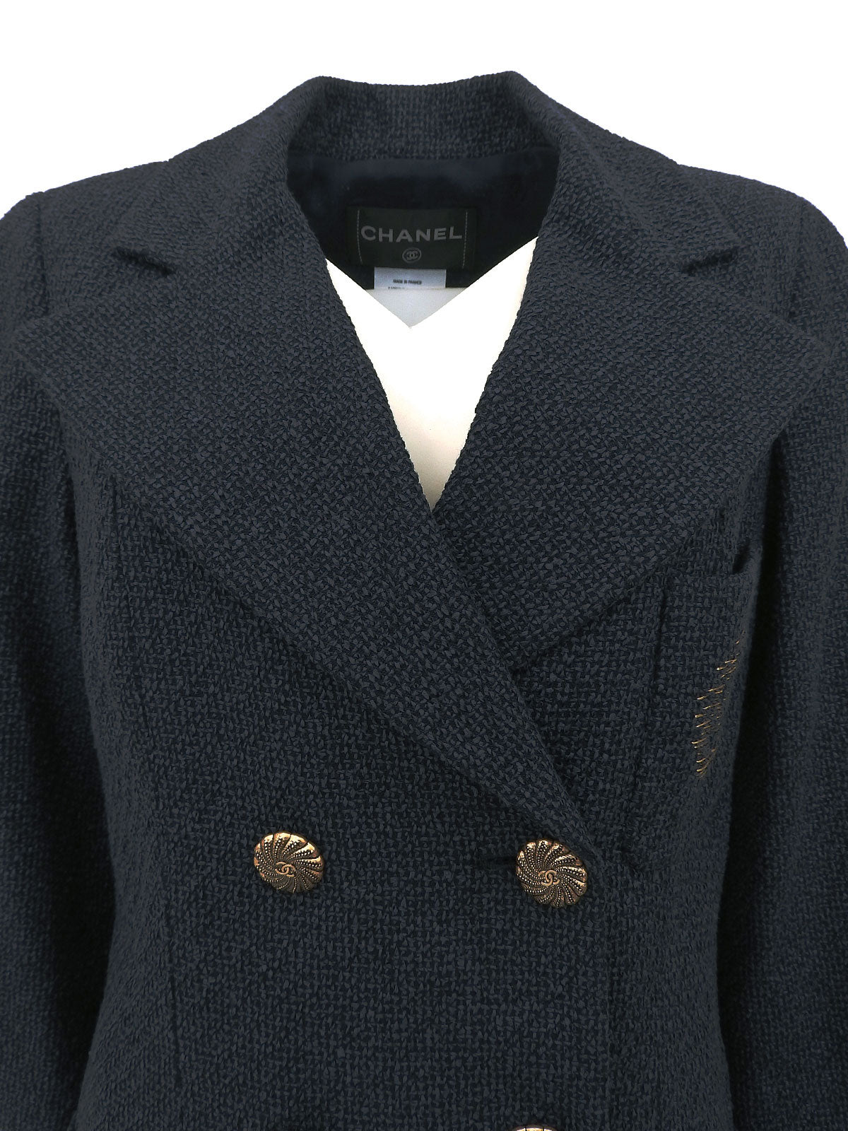 ツイードCCマークステッチジャケット ネイビー