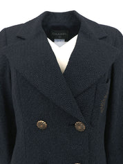 ツイードCCマークステッチジャケット ネイビー