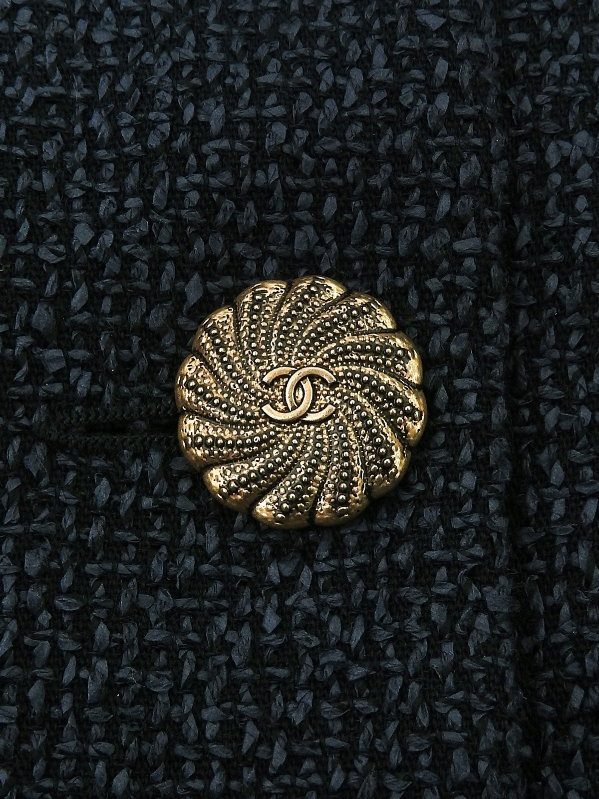 ツイードCCマークステッチジャケット　ネイビー