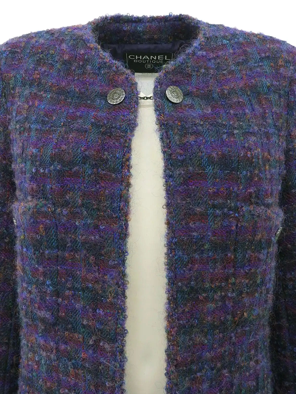 1997 CC Mark Button Tweed Jacket Purple/Multi