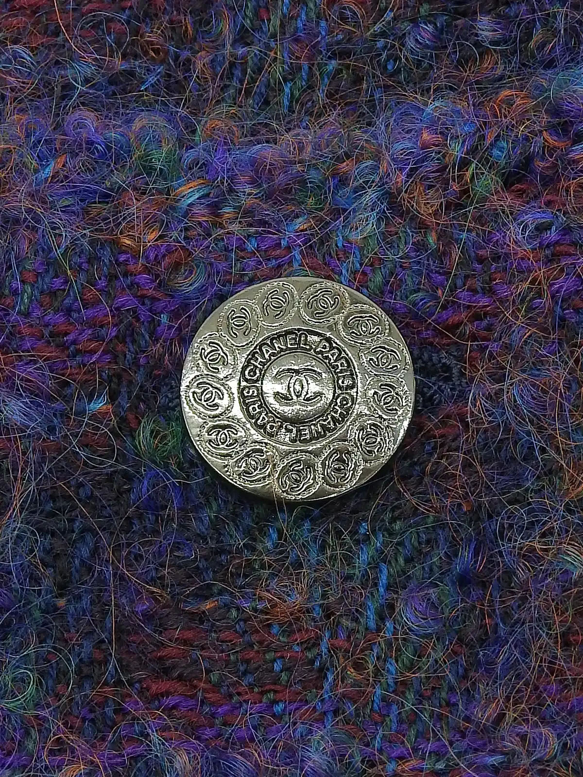 1997 CC Mark Button Tweed Jacket Purple/Multi