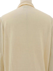 Wool and silk combination logo pattern long sleeve top in cream