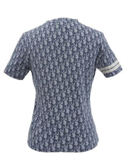 Trotter Pattern Half Sleeve Top in Navy/White
