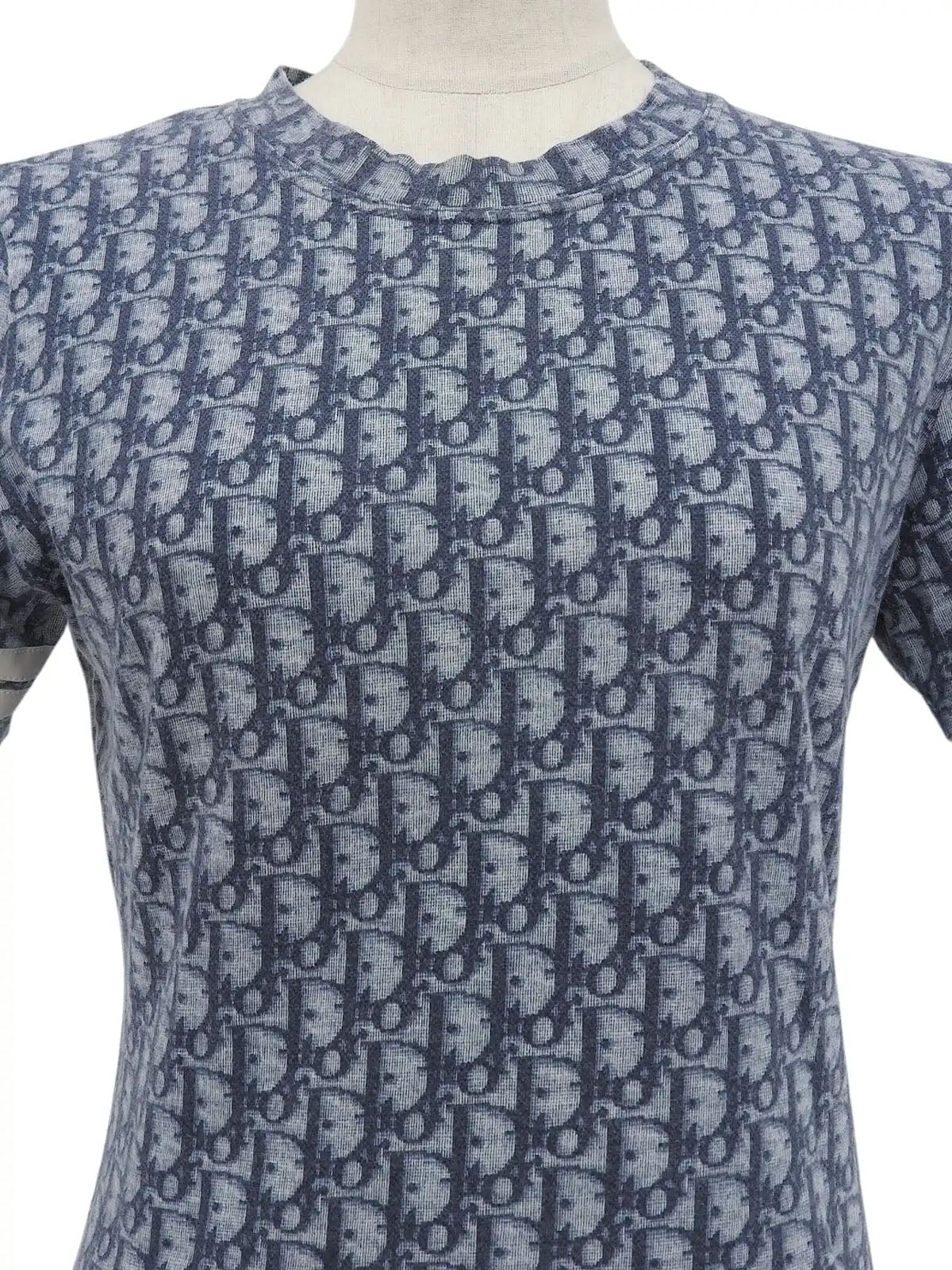 Trotter Pattern Half Sleeve Top in Navy/White