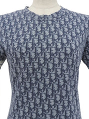 Trotter Pattern Half Sleeve Top in Navy/White