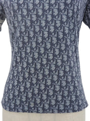 Trotter Pattern Half Sleeve Top in Navy/White