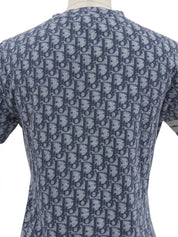 Trotter Pattern Half Sleeve Top in Navy/White