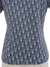 Trotter Pattern Half Sleeve Top in Navy/White