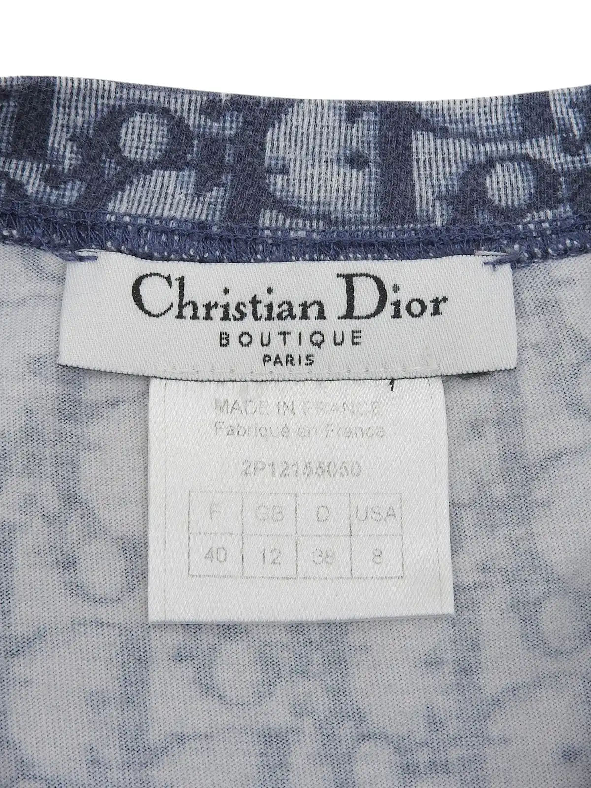 Trotter Pattern Half Sleeve Top in Navy/White