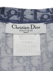 Trotter Pattern Half Sleeve Top in Navy/White