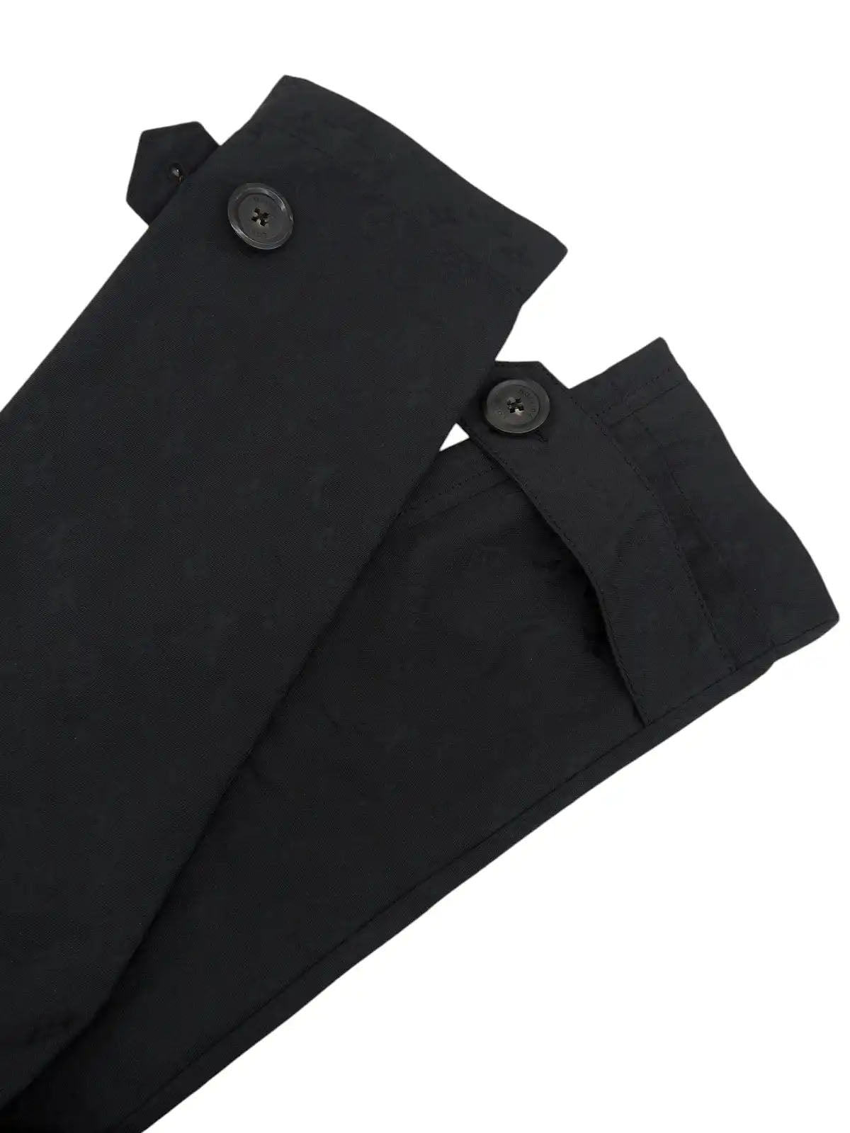 Monogram Pattern Short Trench Coat in Black
