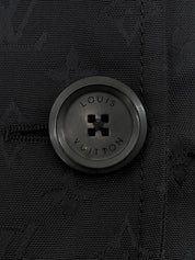Monogram Pattern Short Trench Coat in Black