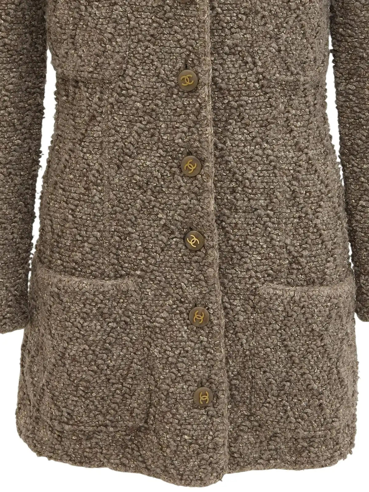 1993年製　CCマークボタンウールコート　アイボリー/マルチ