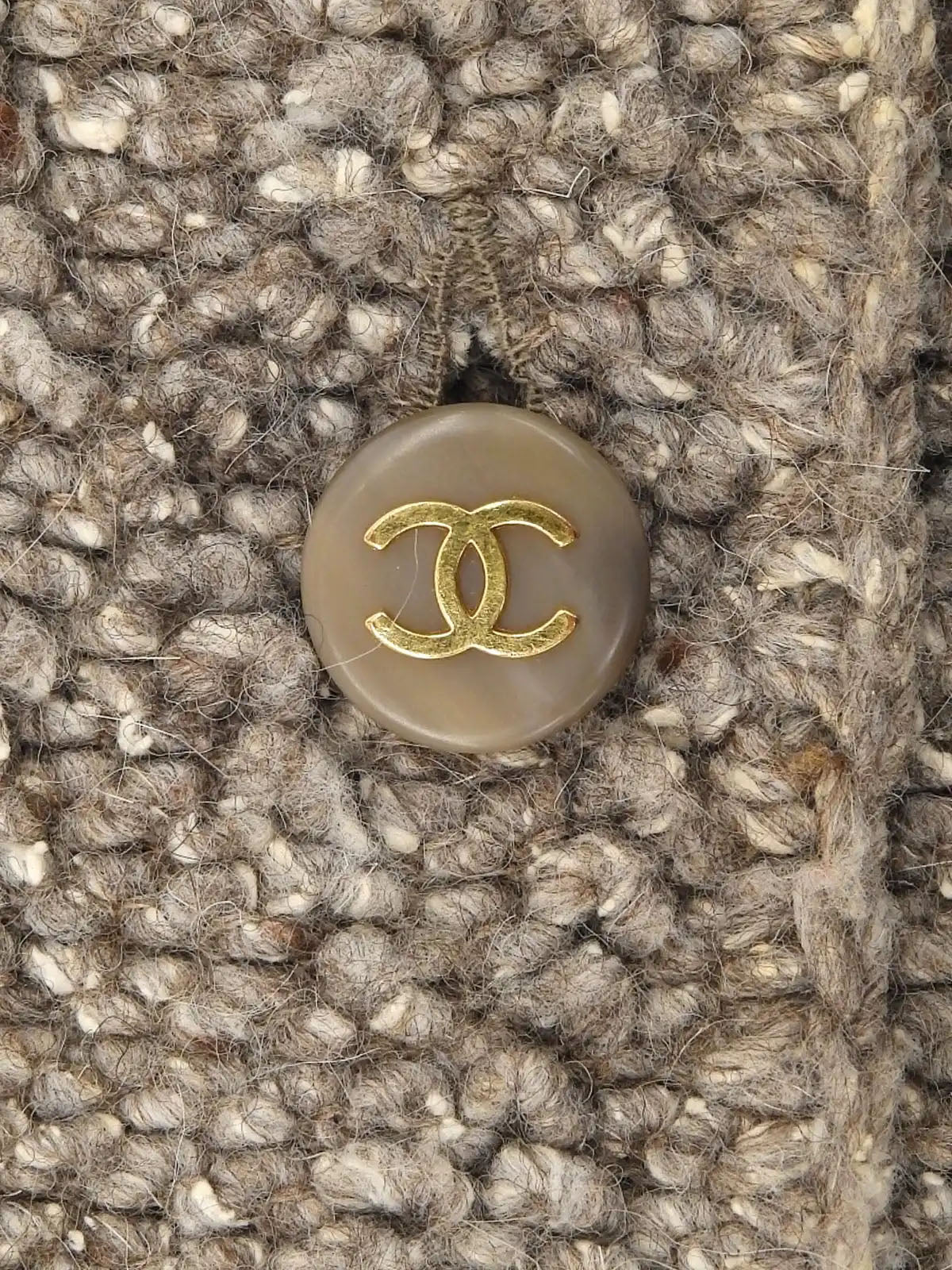 1993年製　CCマークボタンウールコート　アイボリー/マルチ