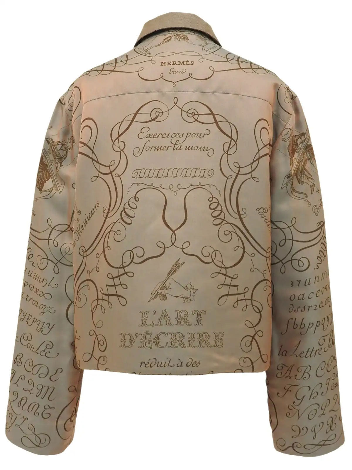 Multi-motif logo zip-up reversible blouson in bronze