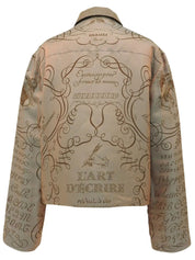 Multi-motif logo zip-up reversible blouson in bronze