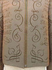 Multi-motif logo zip-up reversible blouson in bronze