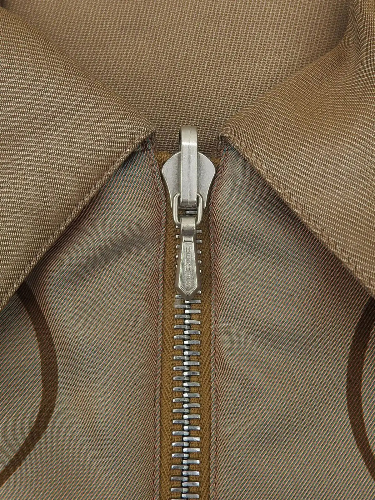 Multi-motif logo zip-up reversible blouson in bronze